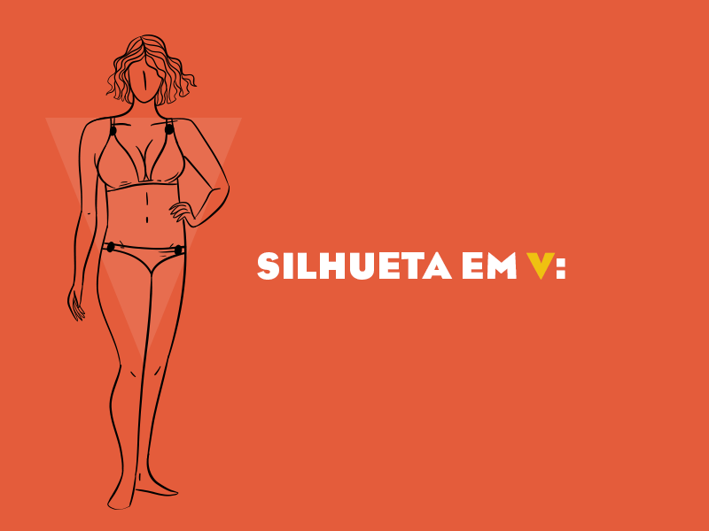 Tipos de Silhuetas: corpo triângulo em V